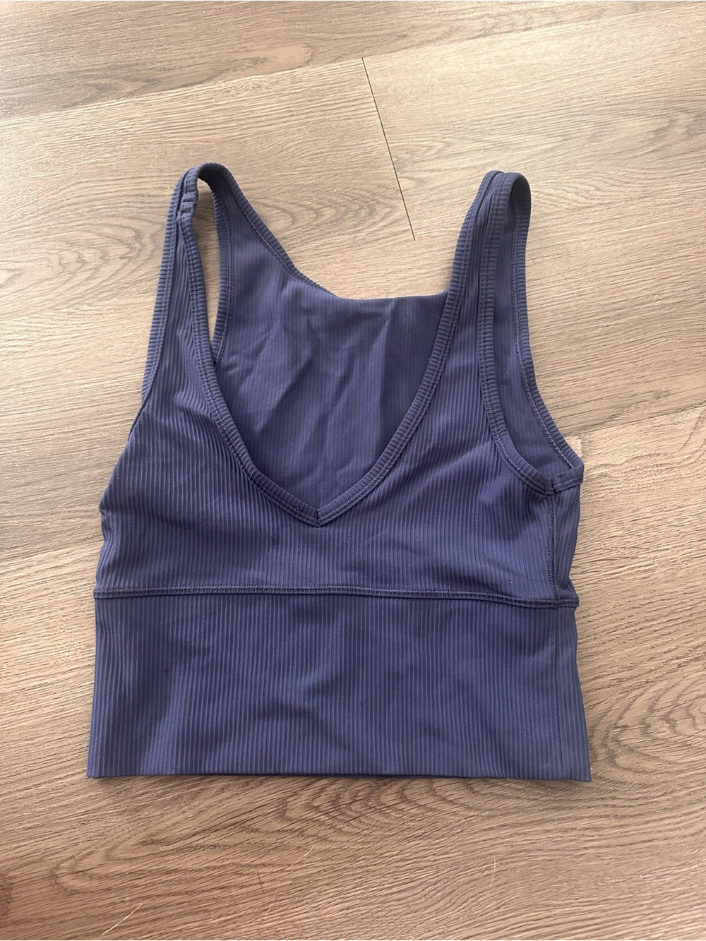 Lululemon Ribbed V-Neck Crop Bralette in Deep Blue